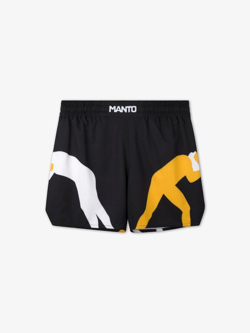 MANTO LOGO classic FIGHT SHORTS-black